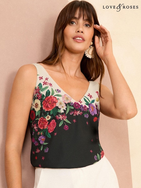 Love & Roses V Neck V Back Woven Vest (E14115) | 142 LEI
