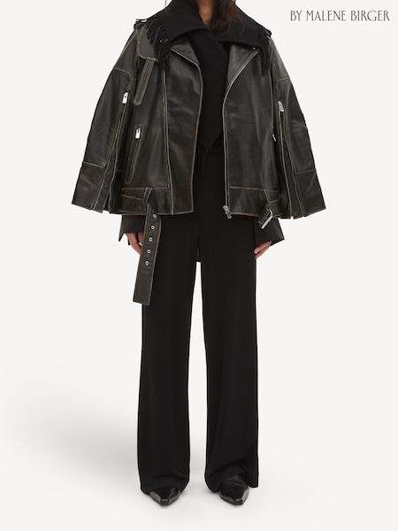 By Malene Birger Black Beatrisse Leather Biker Jacket (E14124) | €1,415