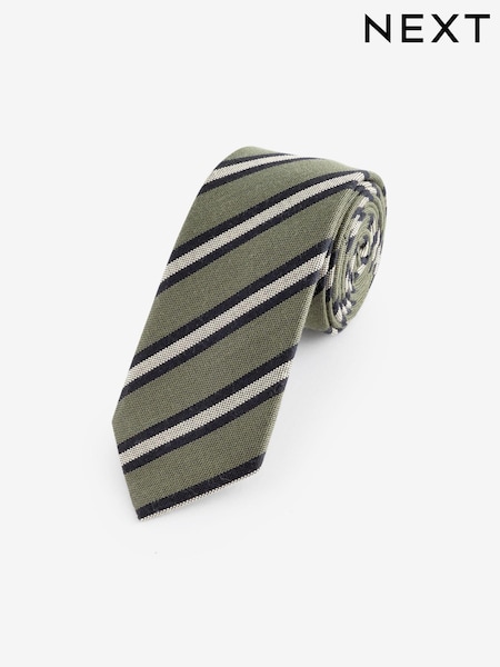 Green Stripe Slim Pattern Tie (E14140) | R$ 135