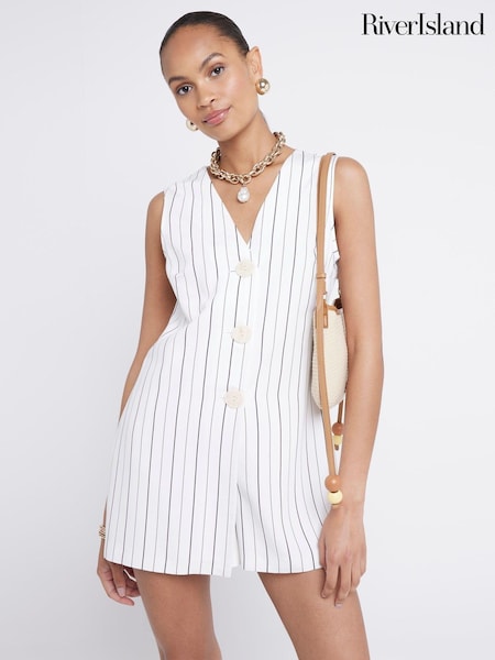 Cream - River Island Button Down Combinezon (E14199) | 200 LEI