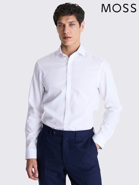 MOSS Tailored Fit Pinpoint Oxford Contrast Non Iron 100% Cotton Shirt (E14224) | 3 004 грн