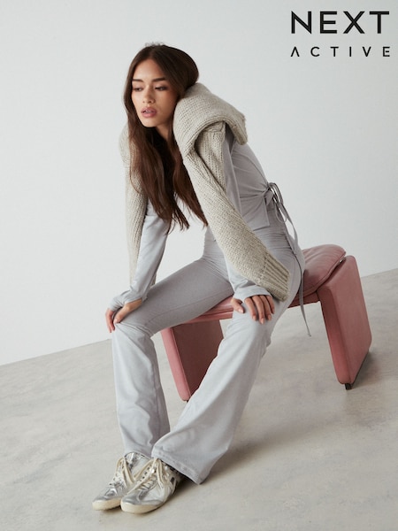 رمادي - Active Wrap Waist Flared Leggings (E14234) | ‏151 ر.س.‏
