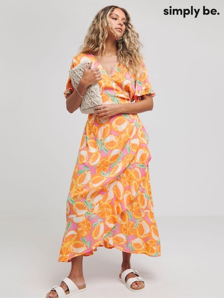 Simply Be Crinkle Wrap Midi Dress (E14254) | 33 €