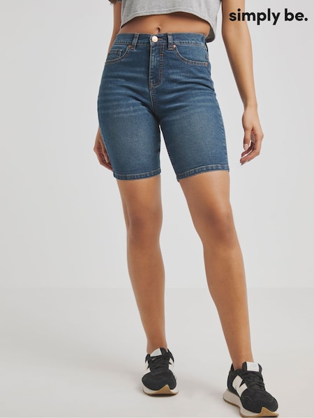 Simply Be Blue 24/7 Denim Knee Shorts (E14255) | €13