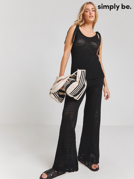Simply Be 100% Cotton Crochet Tie Shoulder Cami (E14272) | 89 LEI