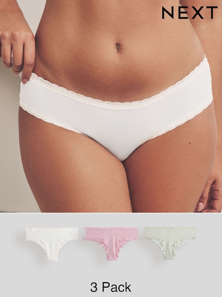 Pink/White/Green Print Hipster Knickers 3 Pack (E14303) | €14