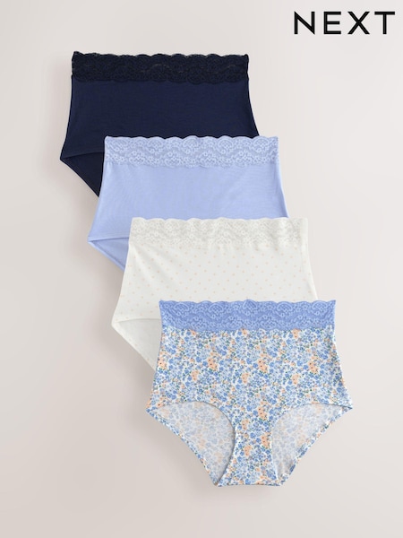 Голубой цветочек - Lace Knickers 4 Pack (E14305) | €20