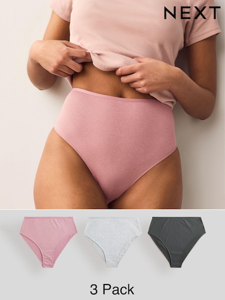 Harmaa/laivasto - Cotton Rib Knickers 3 Pack (E14315) | €17