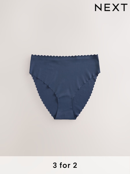 Navy Midi No VPL Scallop Edge Knickers (E14348) | €13