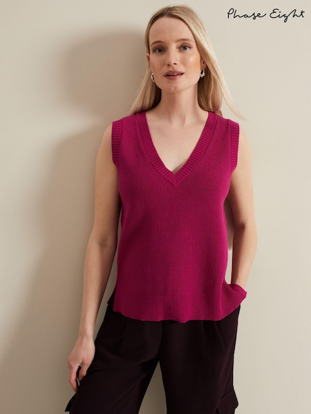 Phase Eight Purple Marianna V-Neck Tank (E14419) | 170 QAR