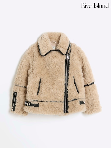 River Island Girls Borg Aviator Coat (E14428) | €77