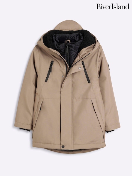River Island Natural Boys Parka Coat (E14464) | AED233