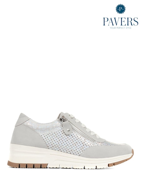 Pavers Grey Pavers Grey Chunky Lace-Up Trainers (E14486) | €44