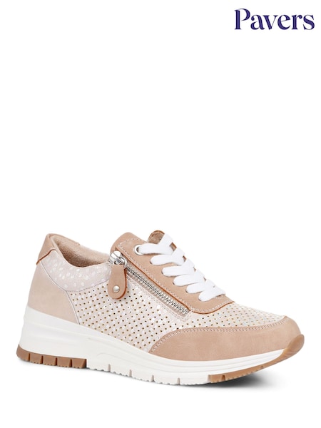 Pavers Pink Pavers Grey Chunky Lace-Up Trainers (E14491) | €44