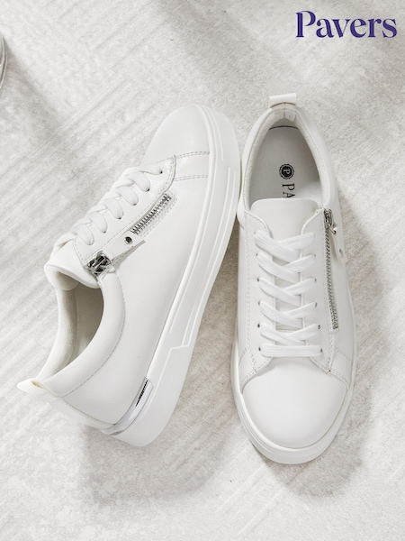 Pavers White Pavers Dual Fasten White Trainers (E14495) | €54
