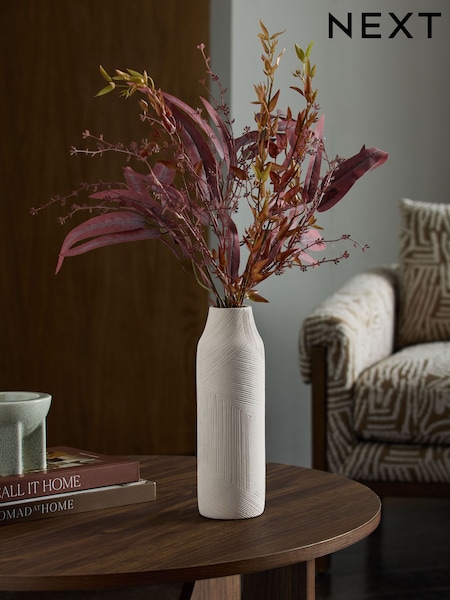 Red Artificial Flower Arrangement in Tall Ceramic Vase (E14543) | kr553