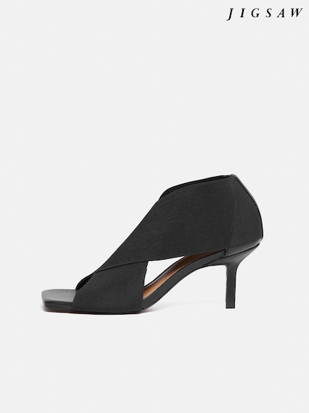 Jigsaw Black Heeled Daisy Sandals (E14596) | €89