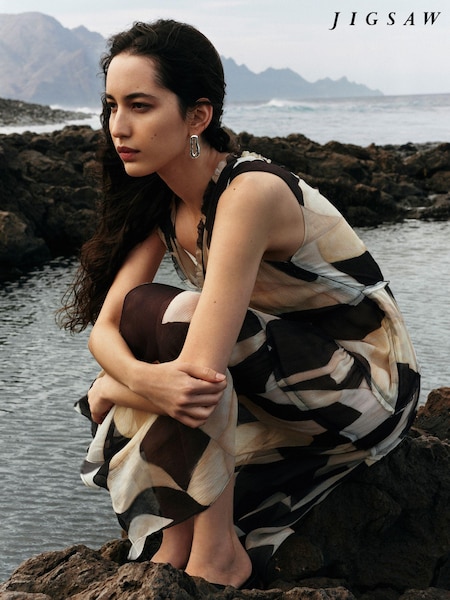 Jigsaw Black Abstract Sleeveless Dress (E14597) | €159