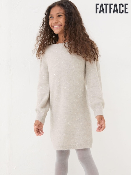 Oatmeal Sequin Knitted Dress (E14637) | €21
