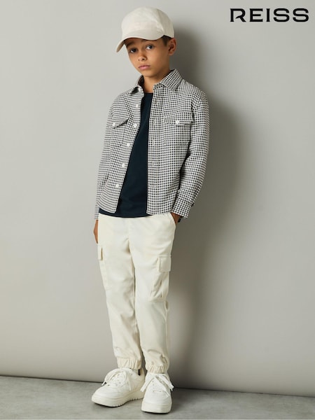 Reiss Blue Logic Dogtooth Twill Overshirt (E14723) | €55