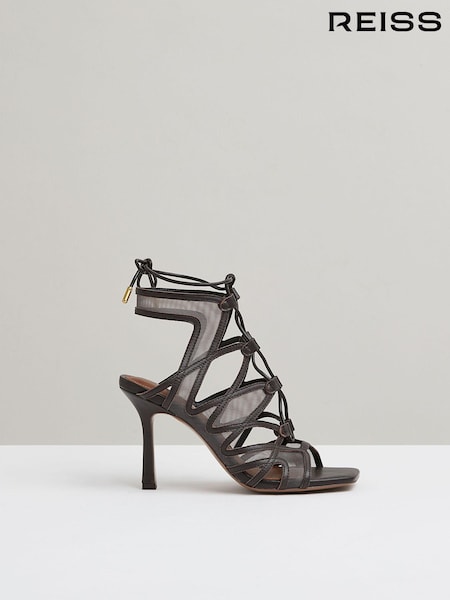 Reiss Kimberly Mesh Leather Strappy Heels (E14749) | 240 €