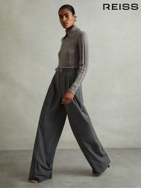 Reiss Winter Ribbed Collared Jumper (E14755) | 974 LEI
