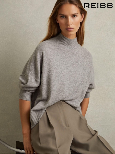 Marga gris - Reiss Alicia Wool Blend Funnel Neck Jumper (E14756) | 140 €