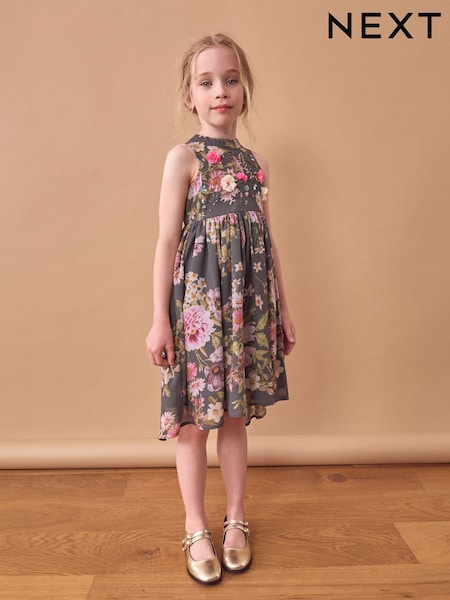 رمادي - Embellished Occasion Dress (3-16yrs) (E14808) | ‏155 ر.س.‏ - ‏191 ر.س.‏
