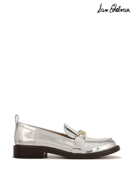 Sam Edelman Silver Christy Loafers (E14932) | AED437