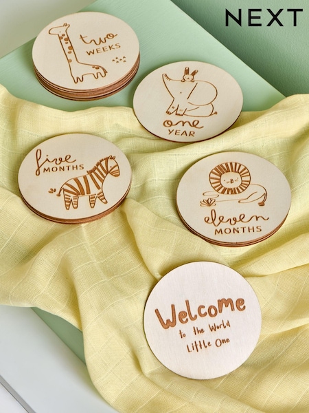 Baby Jungle Wooden Milestone Cards (E14983) | €9