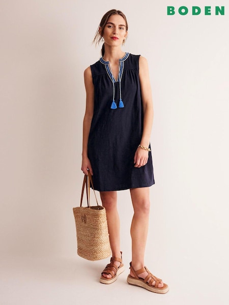 Boden Blue Nadine Notch 100% Cotton Dress (E15084) | €38