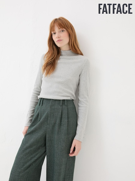 FatFace Callie Light Grey High Neck Top (E15144) | €23.50