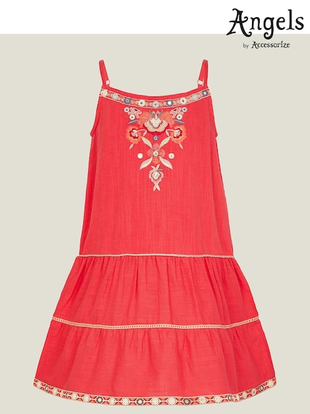 Angels By Accessorize Pink Girls Floral 100% Cotton Embroidered Sundress (E15189) | €16