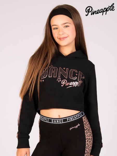 Pineapple Black Dance Girls Crop Hoodie (E15224) | ₪136