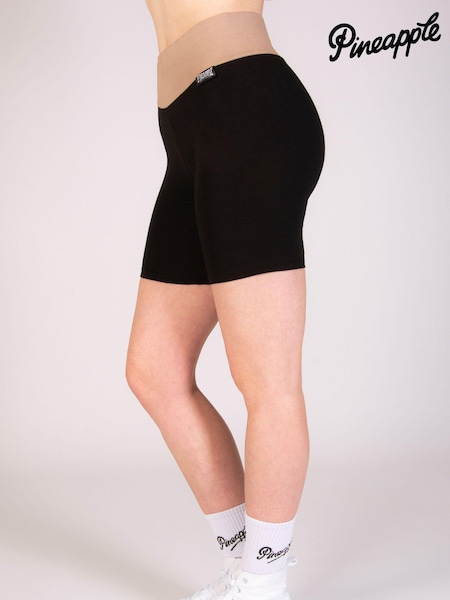 Pineapple Black High Waist Womens Shorts (E15239) | €13