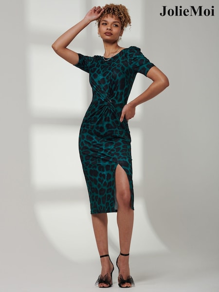 Jolie Moi Ray Ruched Waist Bodycon Midi Dress (E15397) | €32