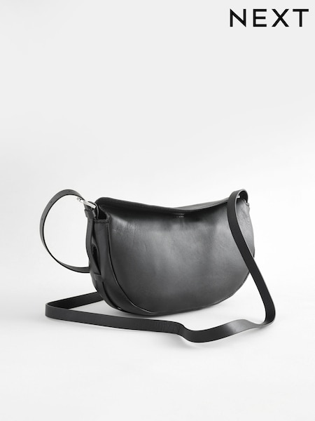 Black Leather Sling Bag (E15435) | €17