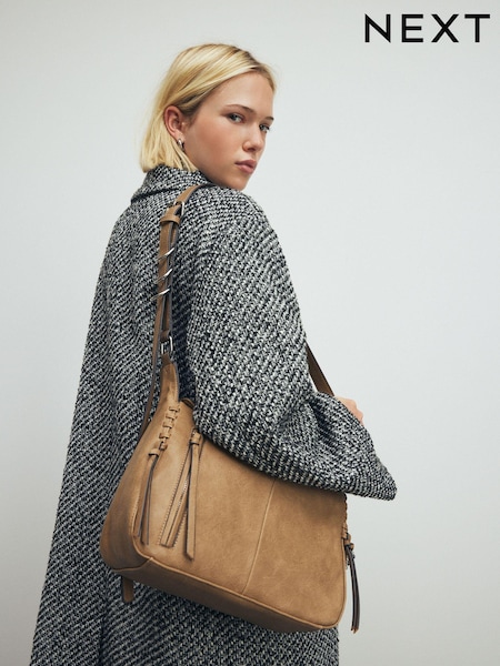 Taupe rjava - Biker Cross-Body Bag (E15446) | € 20