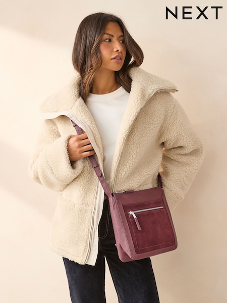 Ягодно-красный - Leather Pocket Messenger Bag (E15450) | €29