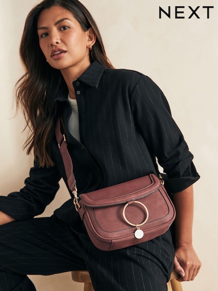 Burgundy Red Ring Saddle Bag (E15452) | AED67
