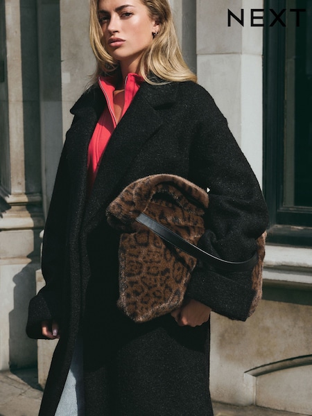 Animal Print Faux Fur Shoulder Bag (E15460) | €27