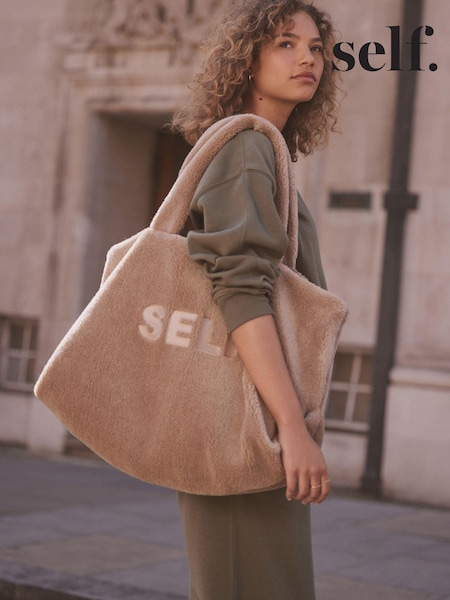 self. Mink Brown Borg Shopper Bag (E15462) | €35