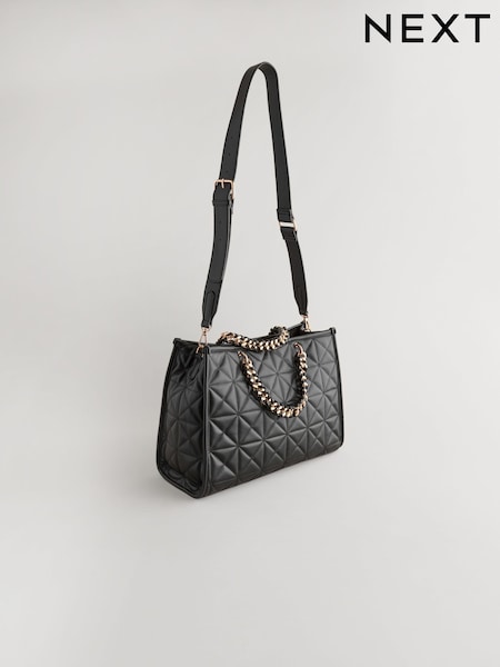 Black Quilted Tote Bag (E15469) | €28