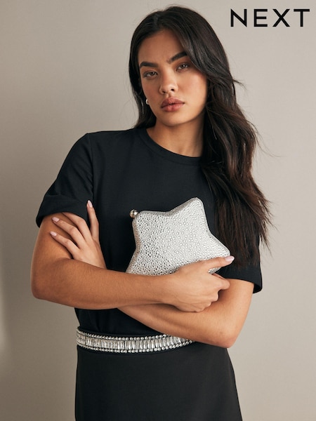 Silver Star Box Clutch Bag (E15477) | €33