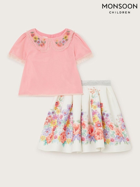 Monsoon Pink Collared Top and Skirt Set (E15553) | € 37 - € 44