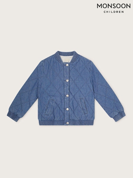 Monsoon Blue Denim Quilted Bomber Jacket (E15561) | €21 - €24
