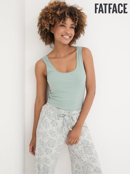 FatFace Green Haze Rib Pyjama Top (E15739) | €18