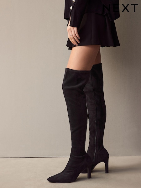 Black Forever Comfort® Over The Knee Chisel Toe Sock Boots (E15742) | R$ 590