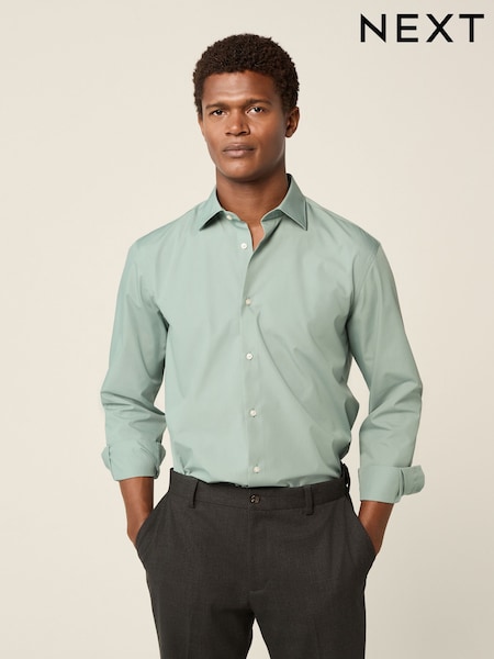 Seafoam Green Regular Fit Easy Care Single Cuff Smart Shirt (E15757) | 67 zł