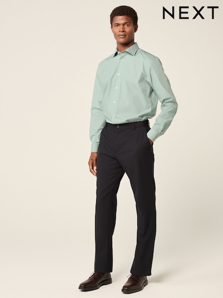Seafoam Green Slim Fit Easy Care Single Cuff Smart Shirt (E15776) | 67 zł